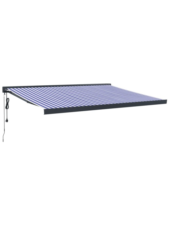 Ištraukiama markizė, mėlyna/balta, 4x3m, audinys ir aliuminis
