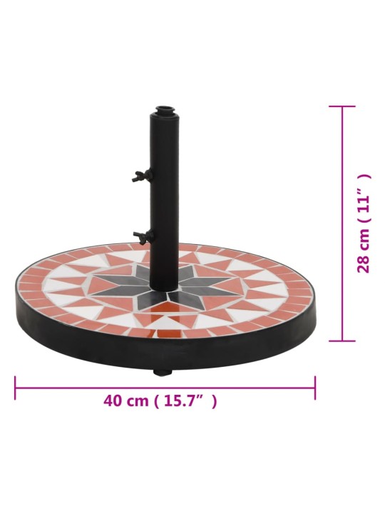 Skėčio stovas, terakota ir baltos spalvos, apskritas, 12kg