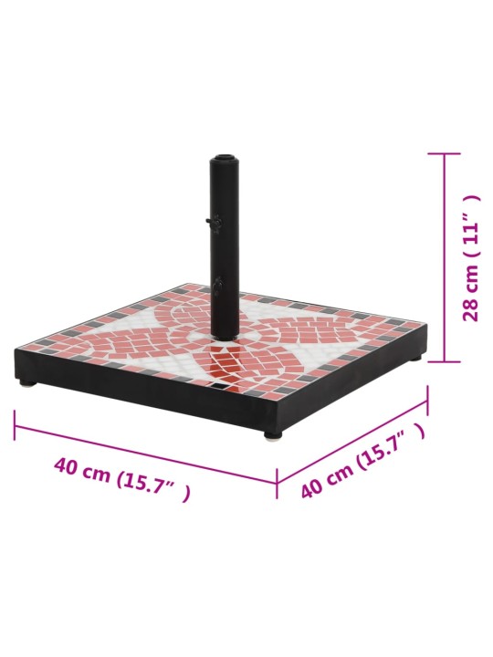 Skėčio stovas, terakota ir baltos spalvos, kvadratinis, 12kg