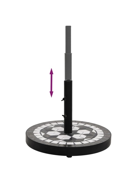 Skėčio stovas, juodos ir baltos spalvos, apskritas, 12kg
