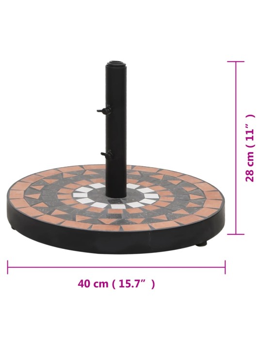 Skėčio stovas, terakota ir baltos spalvos, apskritas, 12kg