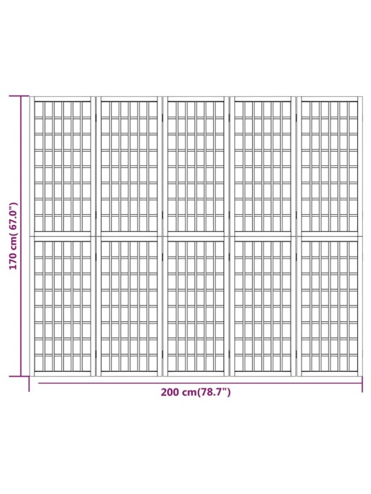 Kambario pertvara, 5 segmentai, 200x170cm, japoniška