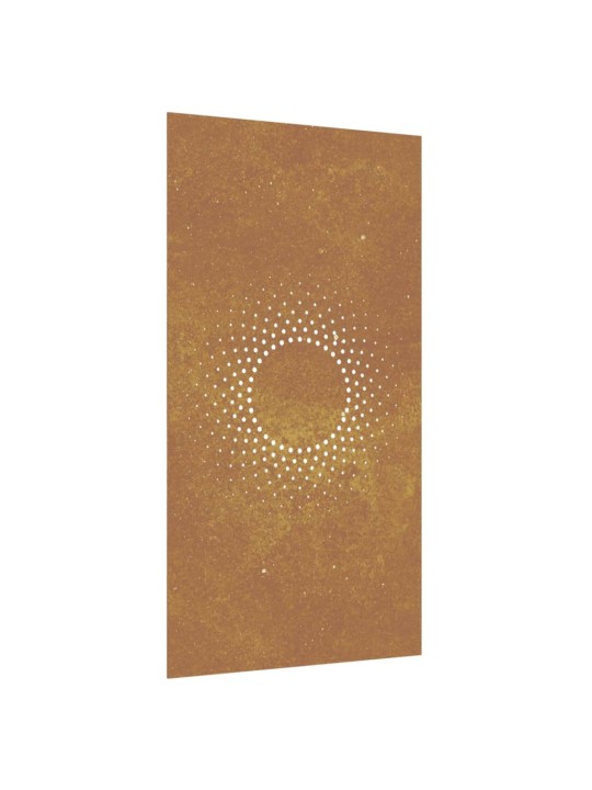 Sodo sienos dekoracija, 105x55cm, corten plienas, saulė