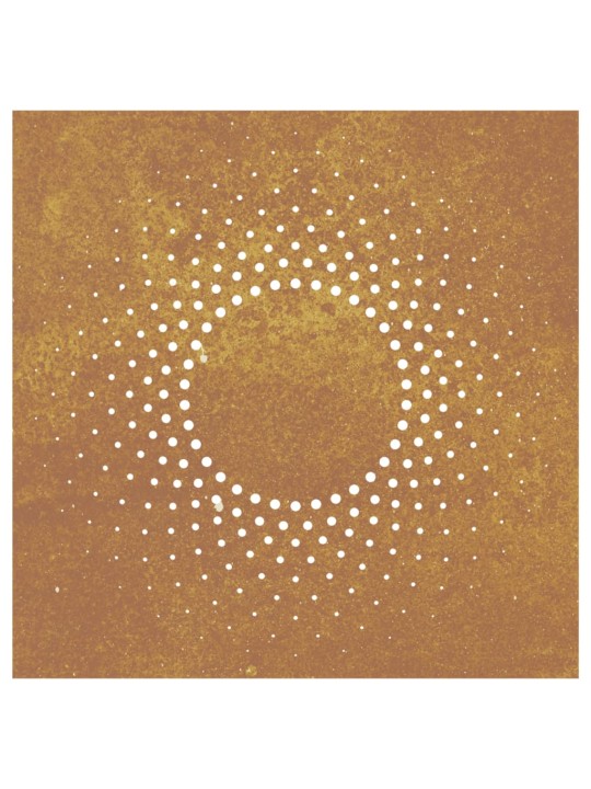 Sodo sienos dekoracija, 55x55cm, corten plienas, saulės dizaino