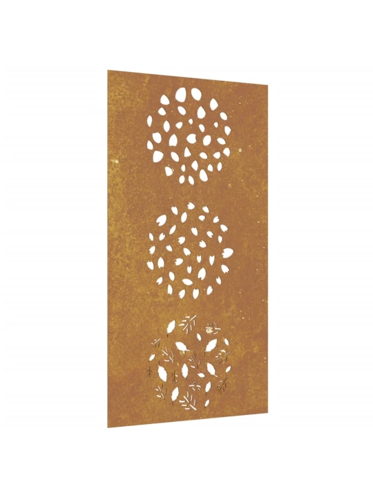 Sodo sienos dekoracija, 105x55cm, corten plienas, lapų dizaino