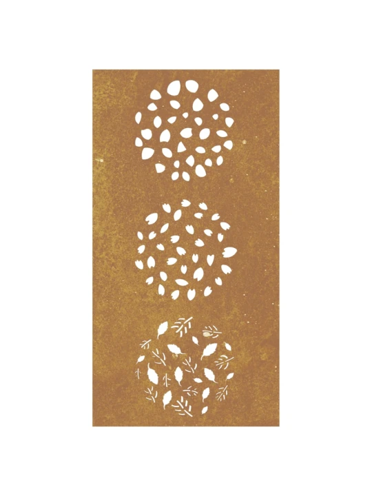 Sodo sienos dekoracija, 105x55cm, corten plienas, lapų dizaino