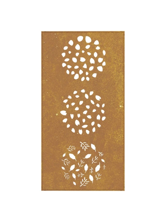 Sodo sienos dekoracija, 105x55cm, corten plienas, lapų dizaino