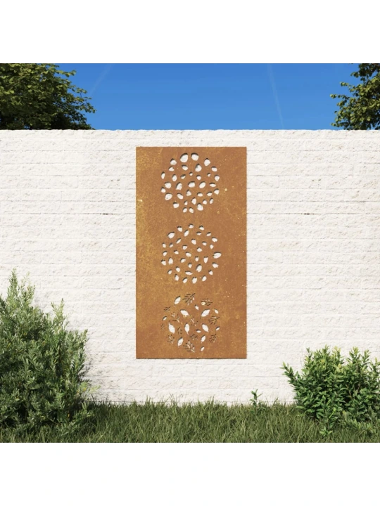 Sodo sienos dekoracija, 105x55cm, corten plienas, lapų dizaino