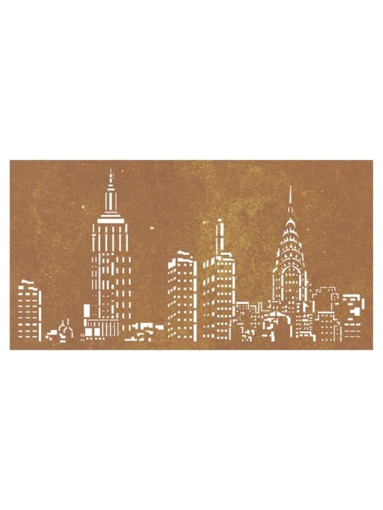 Sodo sienos dekoracija, 105x55cm, corten plienas, panorama