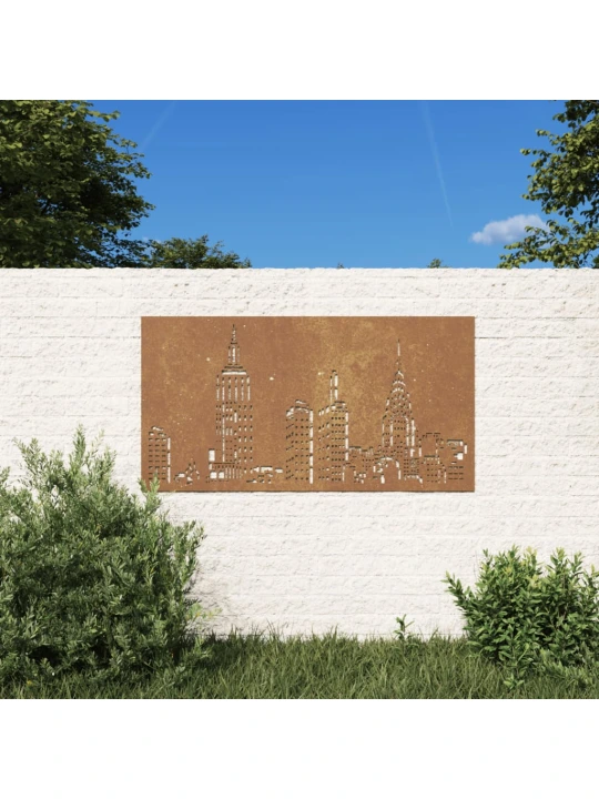 Sodo sienos dekoracija, 105x55cm, corten plienas, panorama