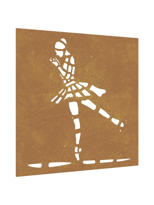 Sodo sienos dekoracija, 55x55cm, corten plienas, balerina