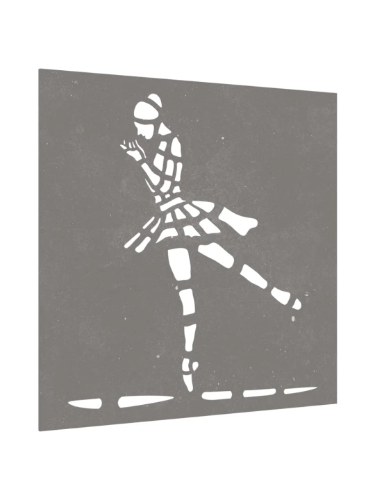 Sodo sienos dekoracija, 55x55cm, corten plienas, balerina