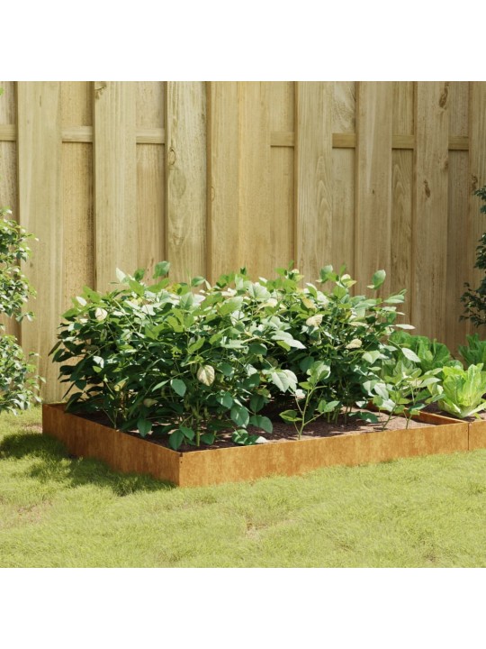 Aukštas sodo lovelis, 100x100x26cm, Corten plienas