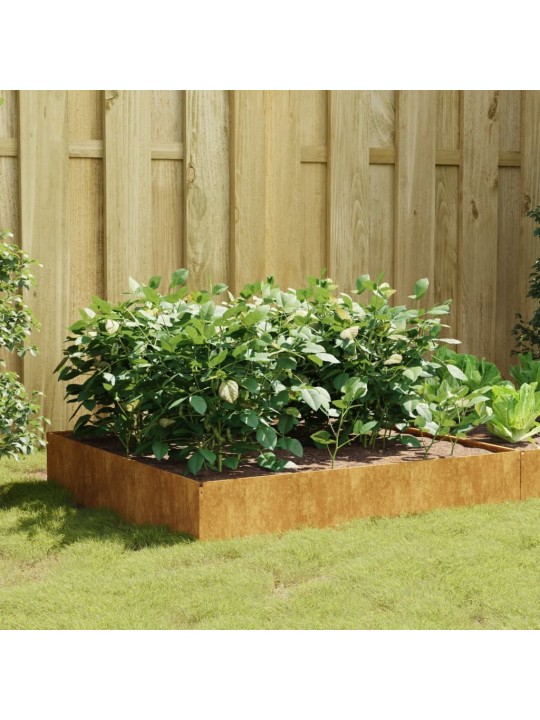 Aukštas sodo lovelis, 100x100x33,5cm, Corten plienas