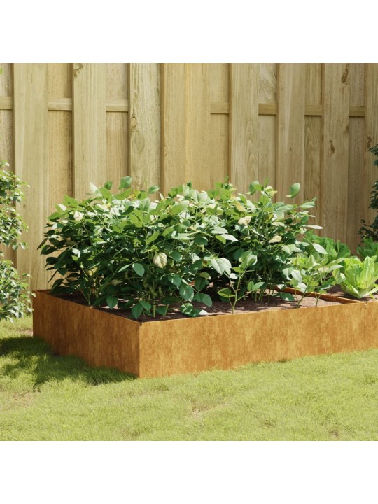 Aukštas sodo lovelis, 100x100x41cm, Corten plienas