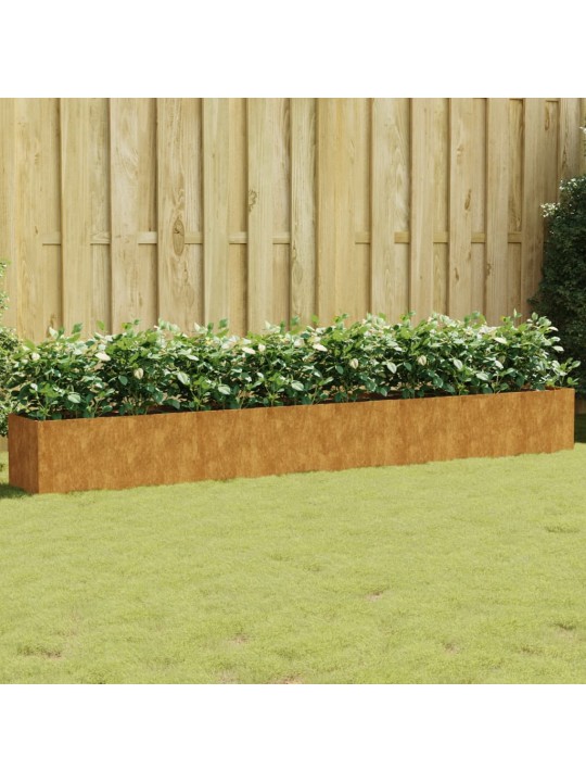 Aukštas sodo lovelis, 360x40x40cm, Corten plienas
