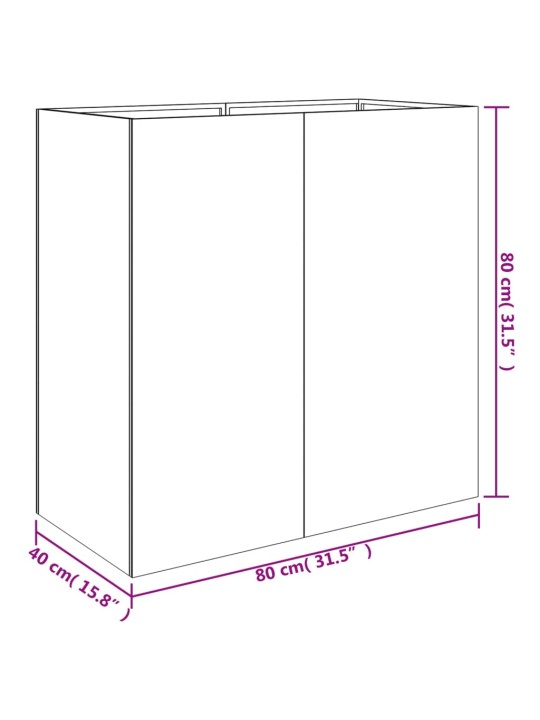 Lovelis, 40x80x80cm, Corten plienas