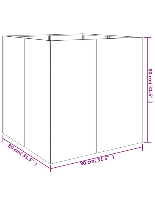 Lovelis, 80x80x80cm, Corten plienas