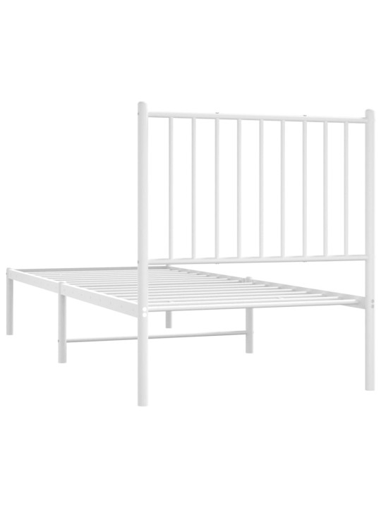 Metalinis lovos rėmas su galvūgaliu, baltos spalvos, 75x190cm