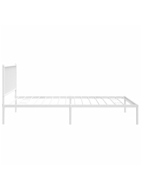 Metalinis lovos rėmas su galvūgaliu, baltos spalvos, 107x203cm