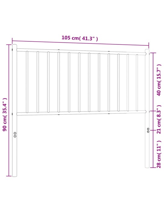 Metalinis galvūgalis, baltos spalvos, 100cm