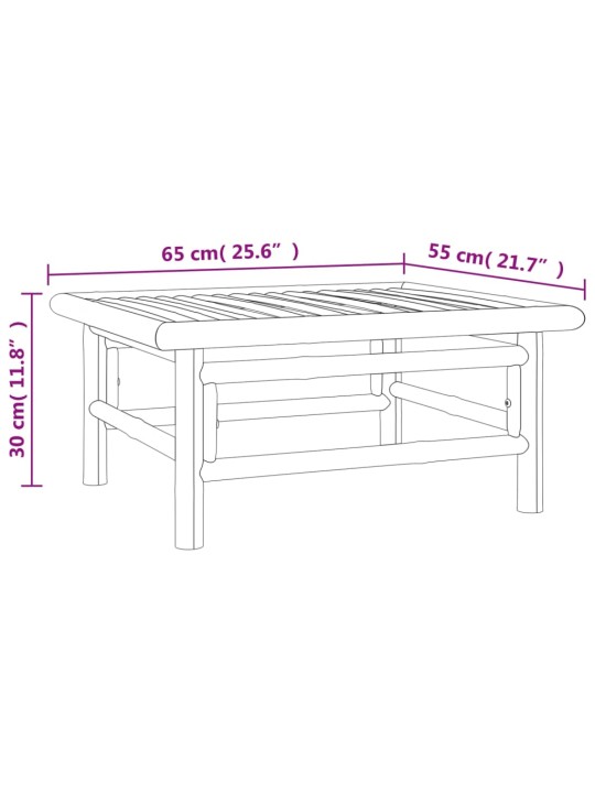 Sodo stalas, 65x55x30cm, bambukas