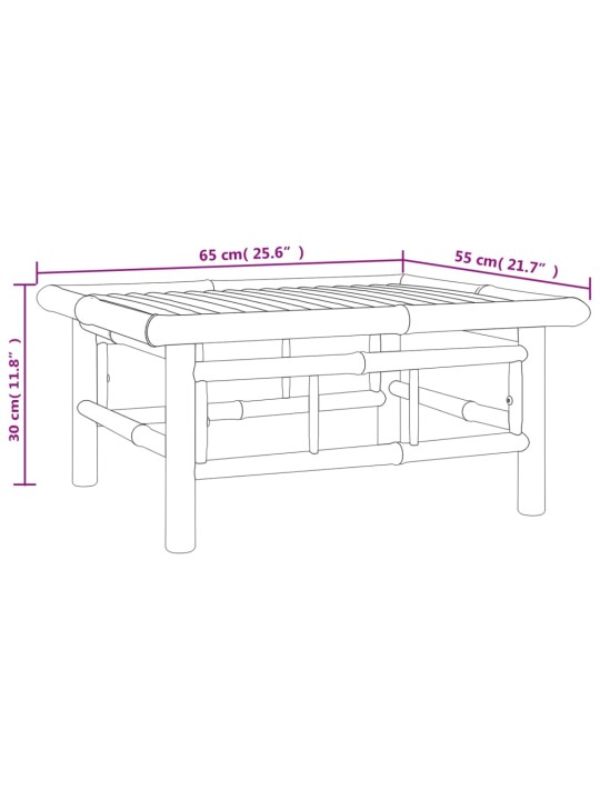 Sodo stalas, 65x55x30cm, bambukas