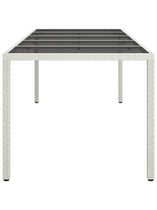 Sodo stalas, baltas, 250x100x75cm, poliratanas ir stiklas
