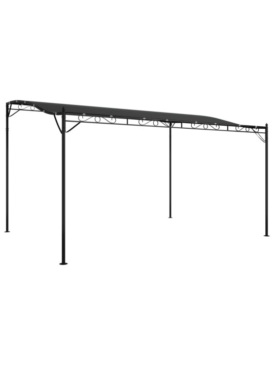 Stoginė, antracito spalvos, 4x3m, audinys ir plienas, 180g/m²