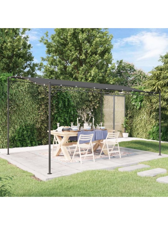 Stoginė, antracito spalvos, 4x3m, audinys ir plienas, 180g/m²