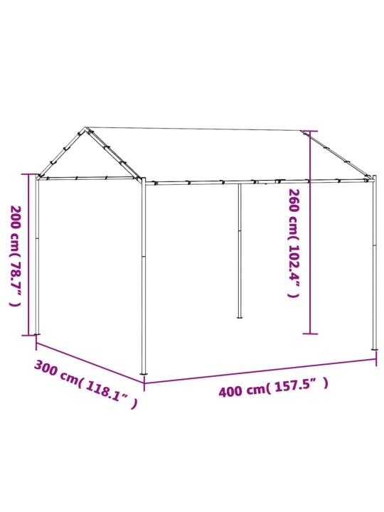 Tentinė palapinė, smėlio spalvos, 4x3m, plienas ir audinys