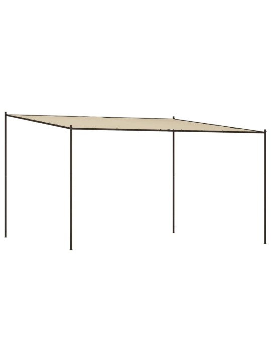 Pavėsinė, smėlio spalvos, 4x4m, audinys ir plienas, 180g/m²