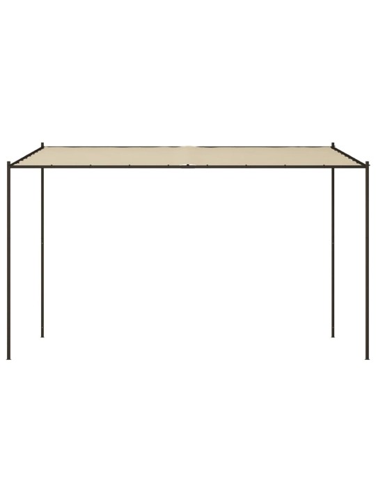 Pavėsinė, smėlio spalvos, 4x4m, audinys ir plienas, 180g/m²