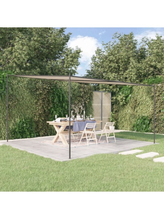 Pavėsinė, smėlio spalvos, 4x4m, audinys ir plienas, 180g/m²