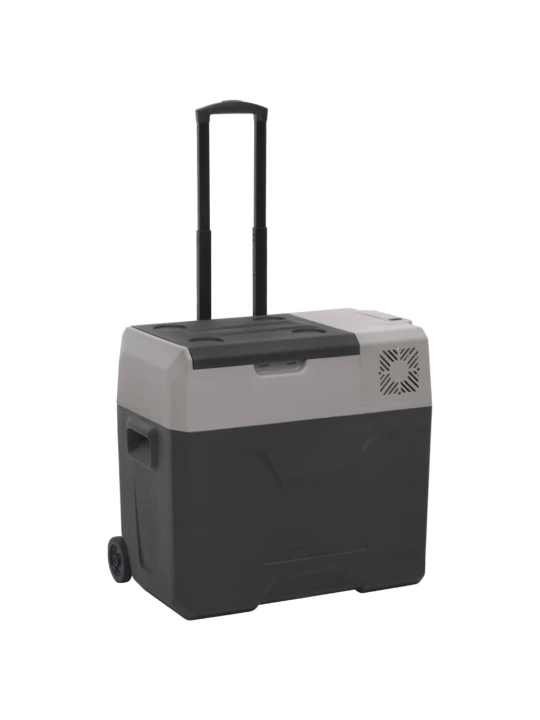 Šaltdėžė su ratukais ir adapteriu, juoda ir pilka, 40l, PP