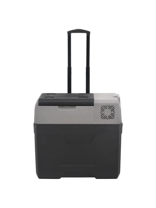 Šaltdėžė su ratukais ir adapteriu, juoda ir pilka, 40l, PP