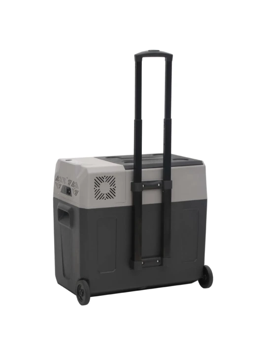 Šaltdėžė su ratukais ir adapteriu, juoda ir pilka, 40l, PP