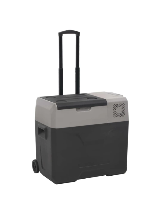 Šaltdėžė su ratukais ir adapteriu, juoda ir pilka, 50l, PP