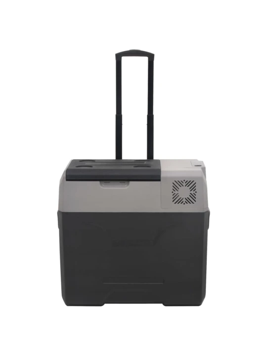 Šaltdėžė su ratukais ir adapteriu, juoda ir pilka, 50l, PP