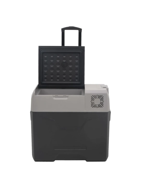 Šaltdėžė su ratukais ir adapteriu, juoda ir pilka, 50l, PP