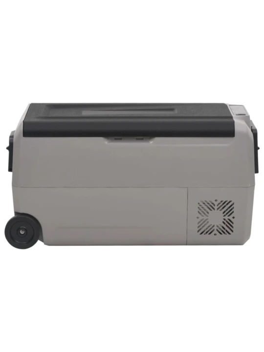 Šaltdėžė su ratukais ir adapteriu, juoda ir pilka, 60l, PP/PE