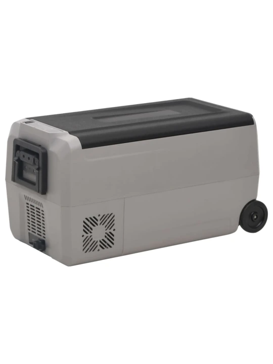 Šaltdėžė su ratukais ir adapteriu, juoda ir pilka, 60l, PP/PE
