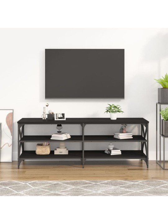 Televizoriaus spintelė, juoda, 140x40x50cm, apdirbta mediena