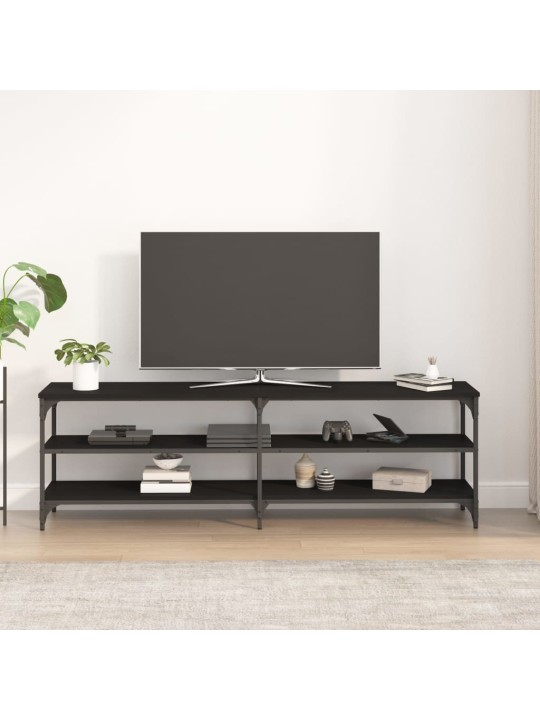 Televizoriaus spintelė, juoda, 160x30x50cm, apdirbta mediena