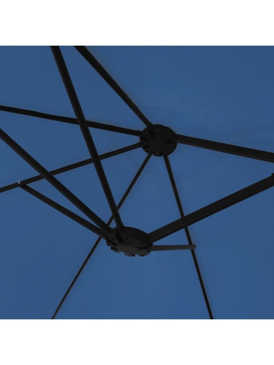 Dvigubas sodo skėtis nuo saulės su LED, mėlynas, 449x245cm
