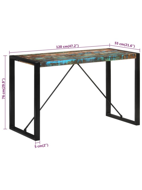 Valgomojo stalas, 120x55x76cm, perdirbtos medienos masyvas
