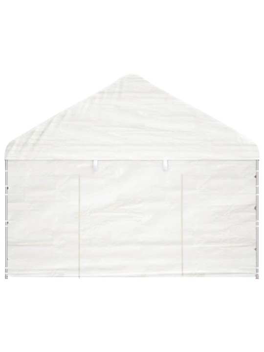 Pavėsinė su stogu, balta, 8,92x4,08x3,22m, polietilenas