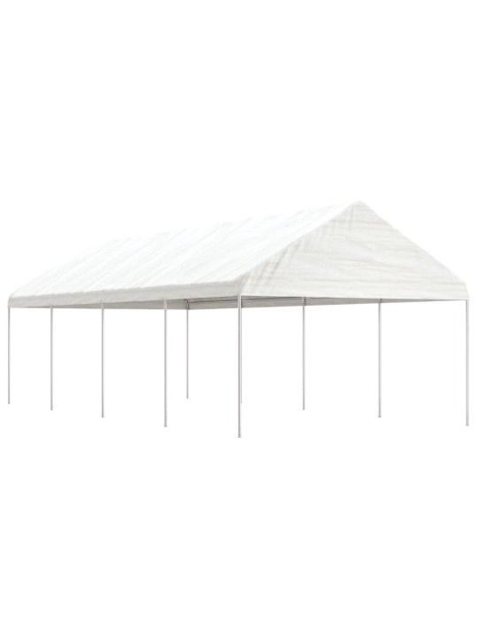 Pavėsinė su stogu, balta, 8,92x4,08x3,22m, polietilenas