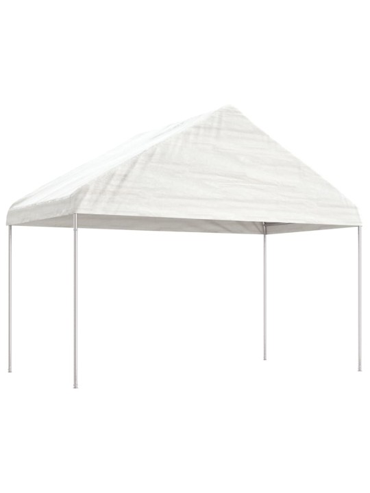 Pavėsinė su stogu, balta, 8,92x4,08x3,22m, polietilenas