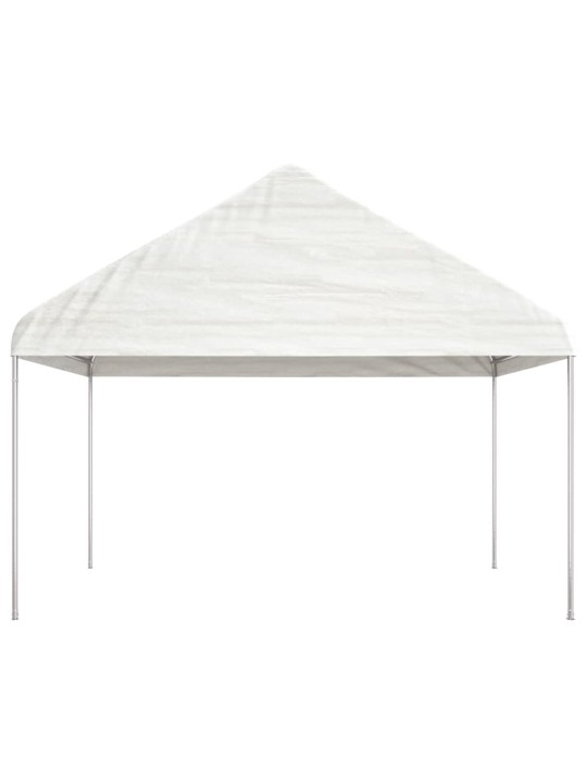 Pavėsinė su stogu, balta, 8,92x4,08x3,22m, polietilenas